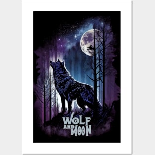 Wolf and Moon Posters and Art